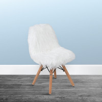 Flash Furniture DL-DA2018-1-W-GG Kids Shaggy Dog White Accent Chair